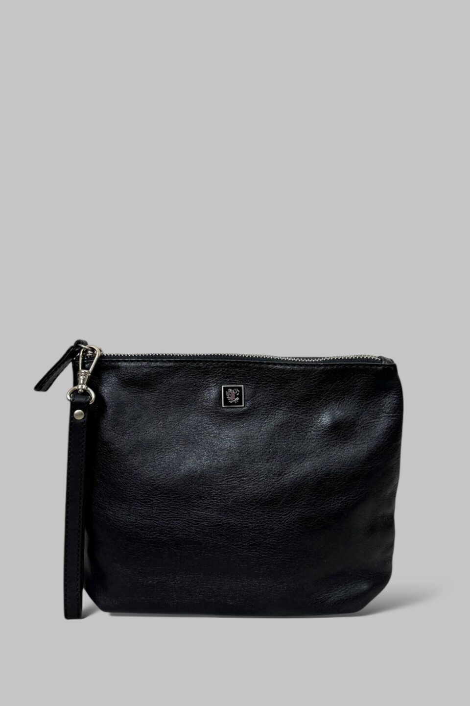 Clutch / necessär / svart / skinn
