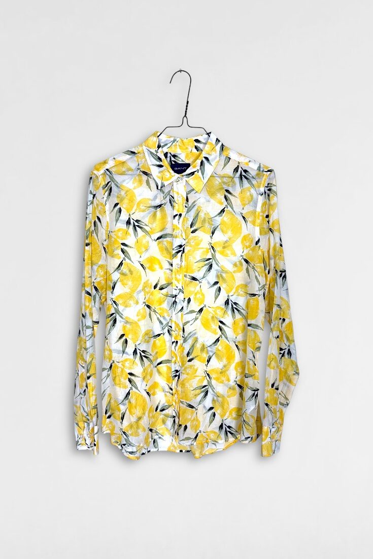 Blus, skjorta / 40 / bomullssilke, citroner