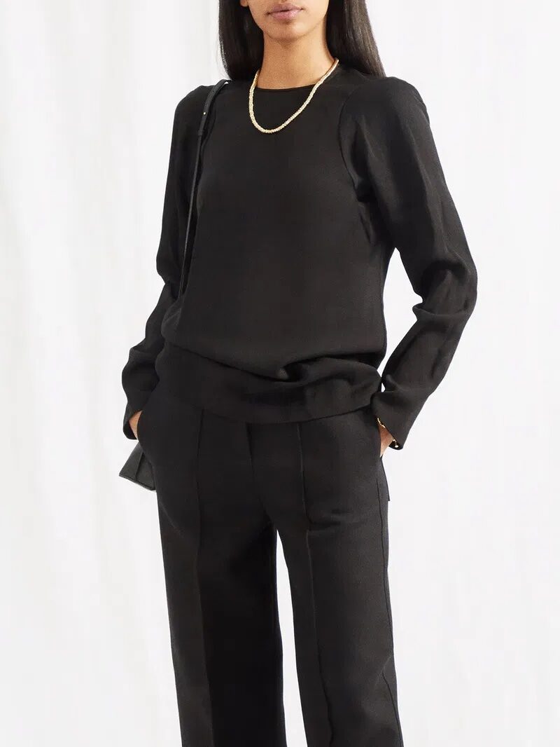 Blus / 38 / svart viskos